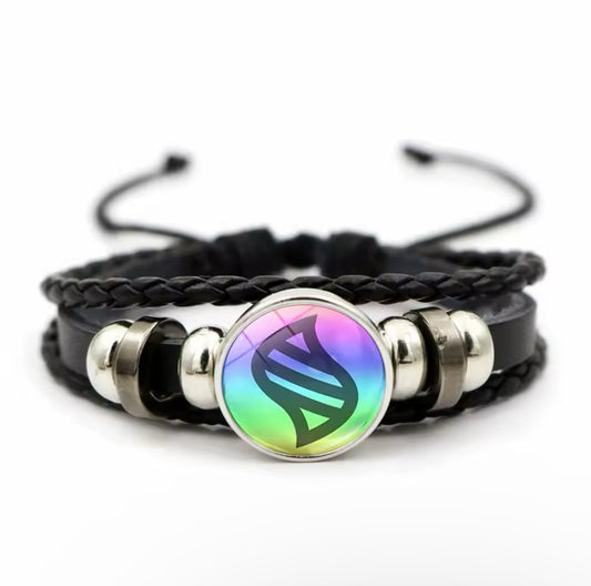 Pokémon Mega Evolution Stone Snap Weave Leather Adjustable Bracelet