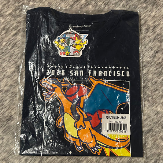 Pokémon Adult T-Shirt Charizard Navy - Pokémon Center World Championships Exclusive