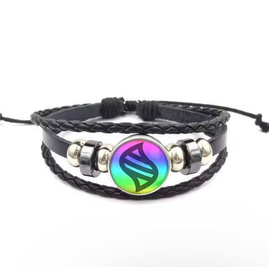Pokémon Mega Evolution Stone Snap Weave Leather Adjustable Bracelet